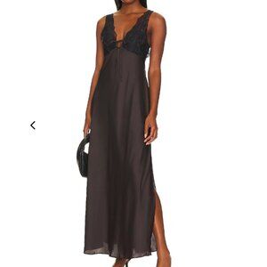 Free People Intimately Country Side Maxi Slip Hot Fudge small